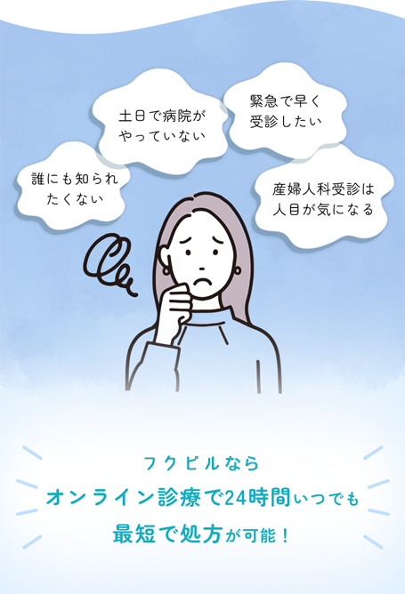 フクピルならオンライン診療で24時間いつでも最短で処方が可能!